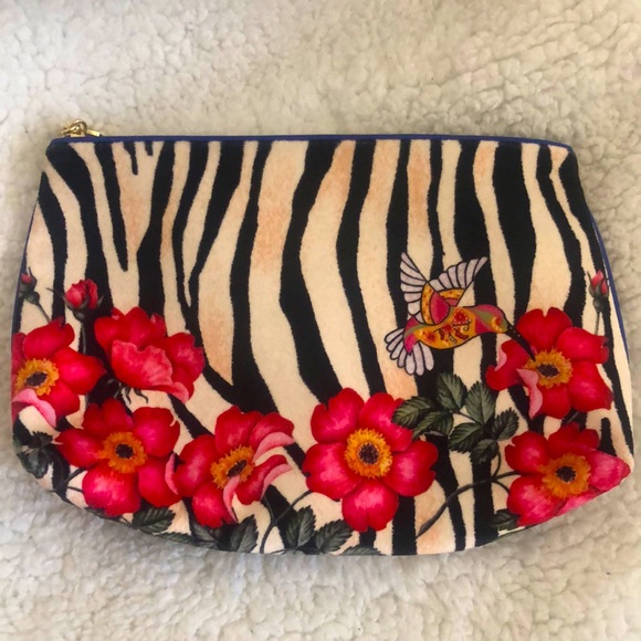 Estée Lauder🌺Beautiful Hummingbird W/Floral Design Cosmetic Bag W/Zipper - Picture 1 of 2
